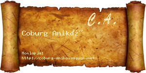 Coburg Anikó névjegykártya